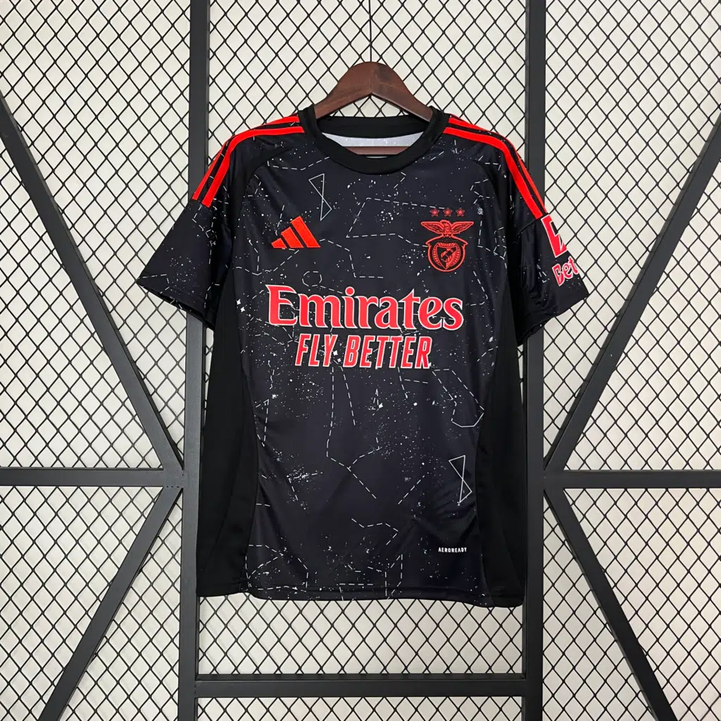 Camiseta Benfica 2024-2025 negra segunda equipación versión fan