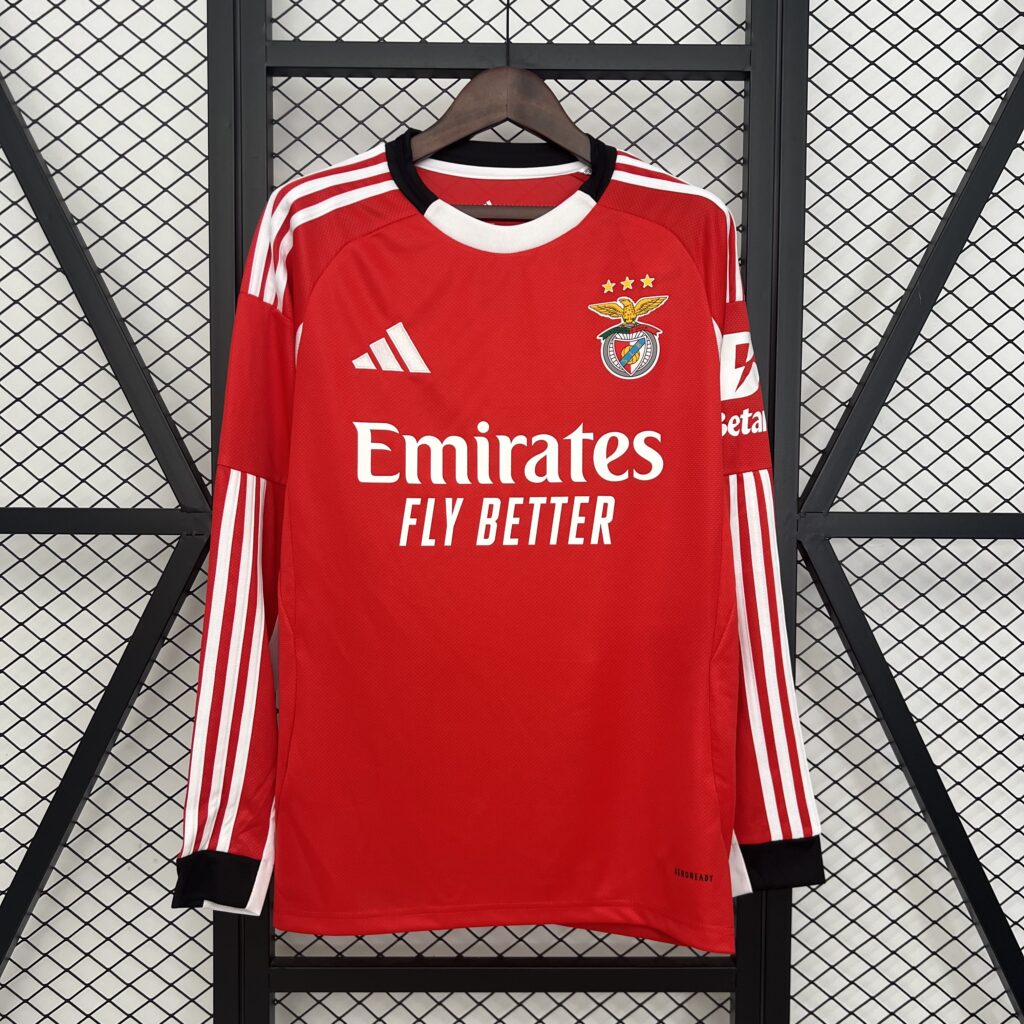 Camiseta Benfica 2025-2026 manga larga primera equipación versión fan