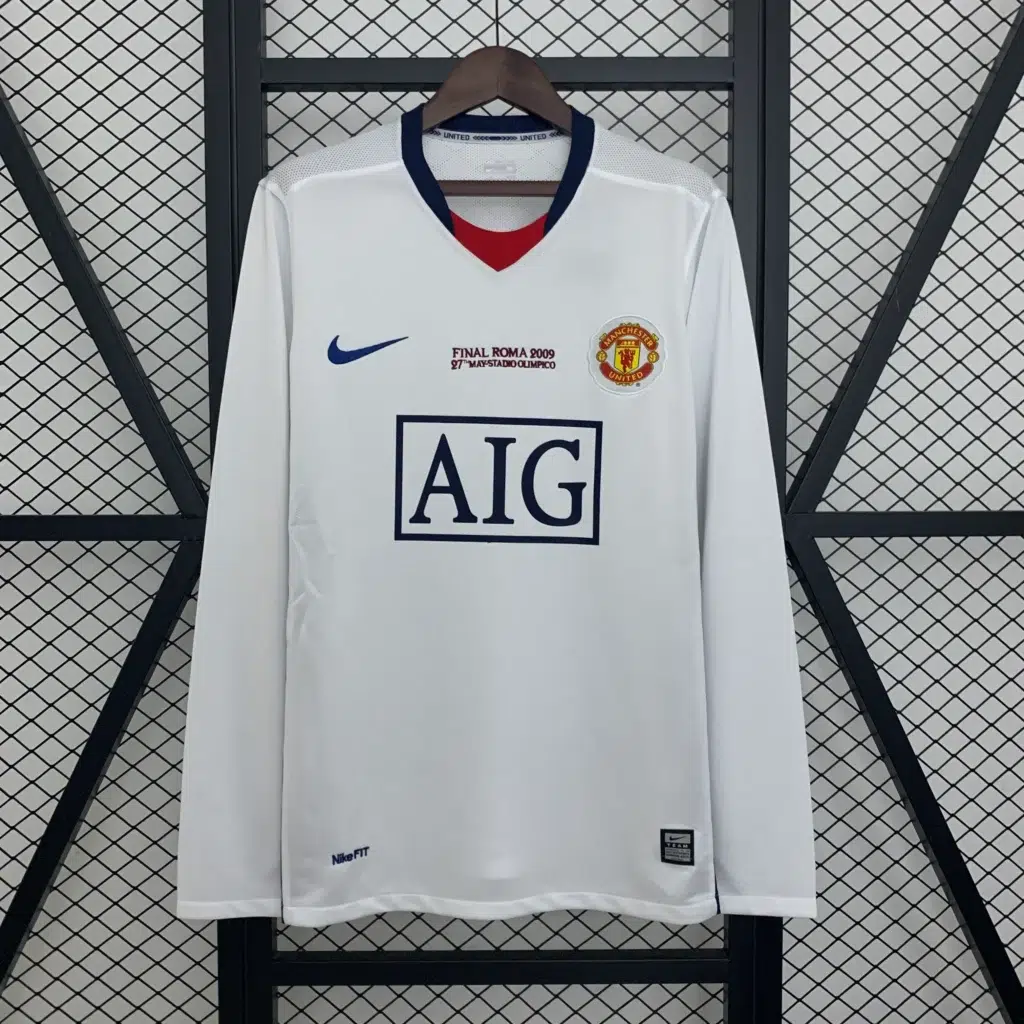 Camiseta Manchester United 2008-2009 Final Champions League manga larga