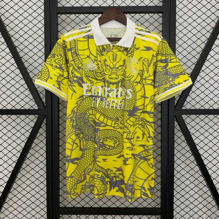 Camiseta amarillo Real Madrid 2025-2026 Dragon edición especial versión fan