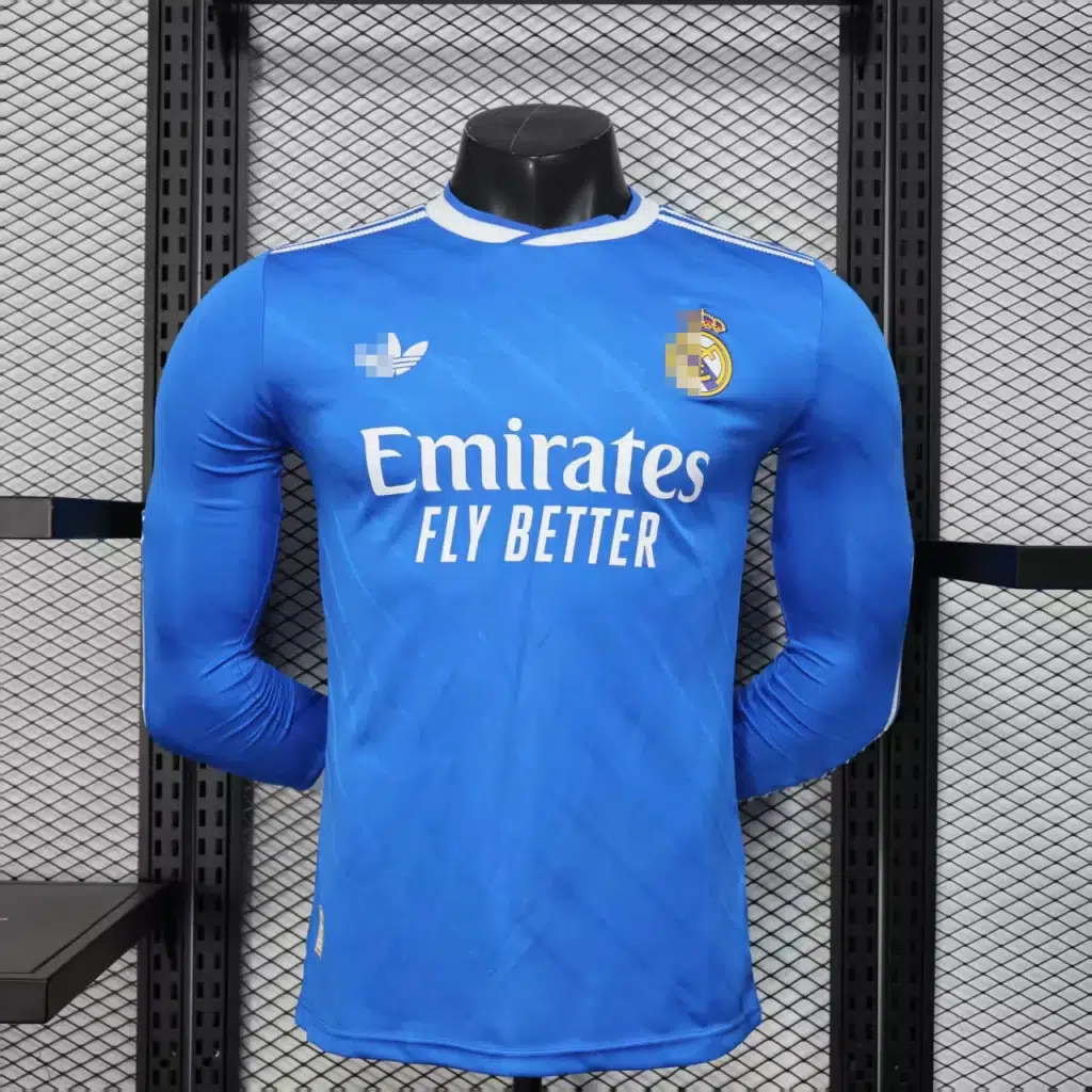 Camiseta azul Real Madrid manga larga 2025-2026 tercera equipación versión jugador