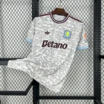 Camiseta gris Aston Villa 2025-2026 tercera equipación versión fan