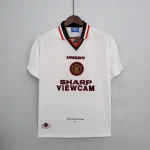 Camiseta retro Manchester United 1996-1997 blanca segunda equipación