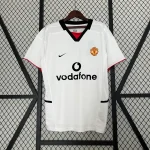 Camiseta retro blanca Manchester United 2002-2003 segunda equipación