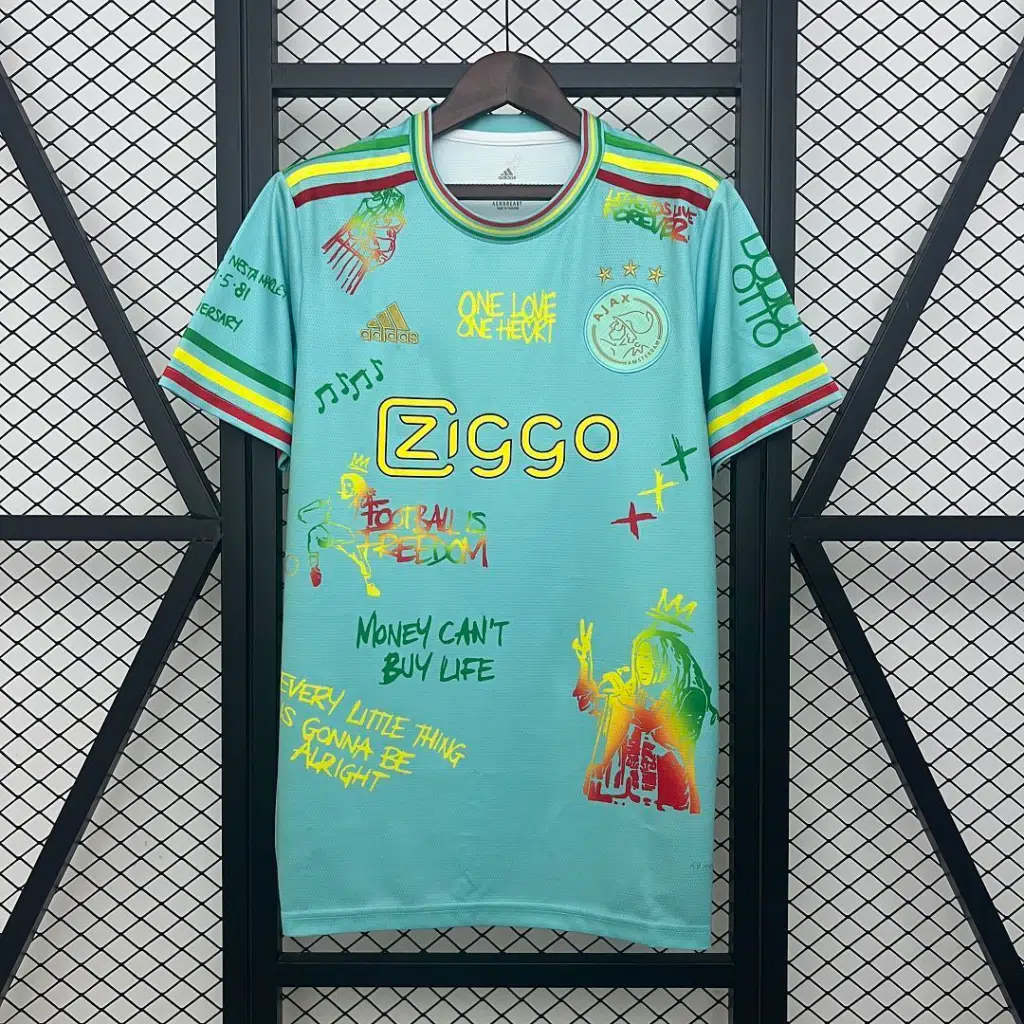 Camiseta verde Ajax Bob Marley 2025-2026 edición especial versión fan