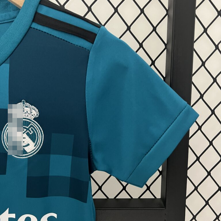 Conjunto retro niño azul Real Madrid 2017-2018 tercera equipación - Imagen 5