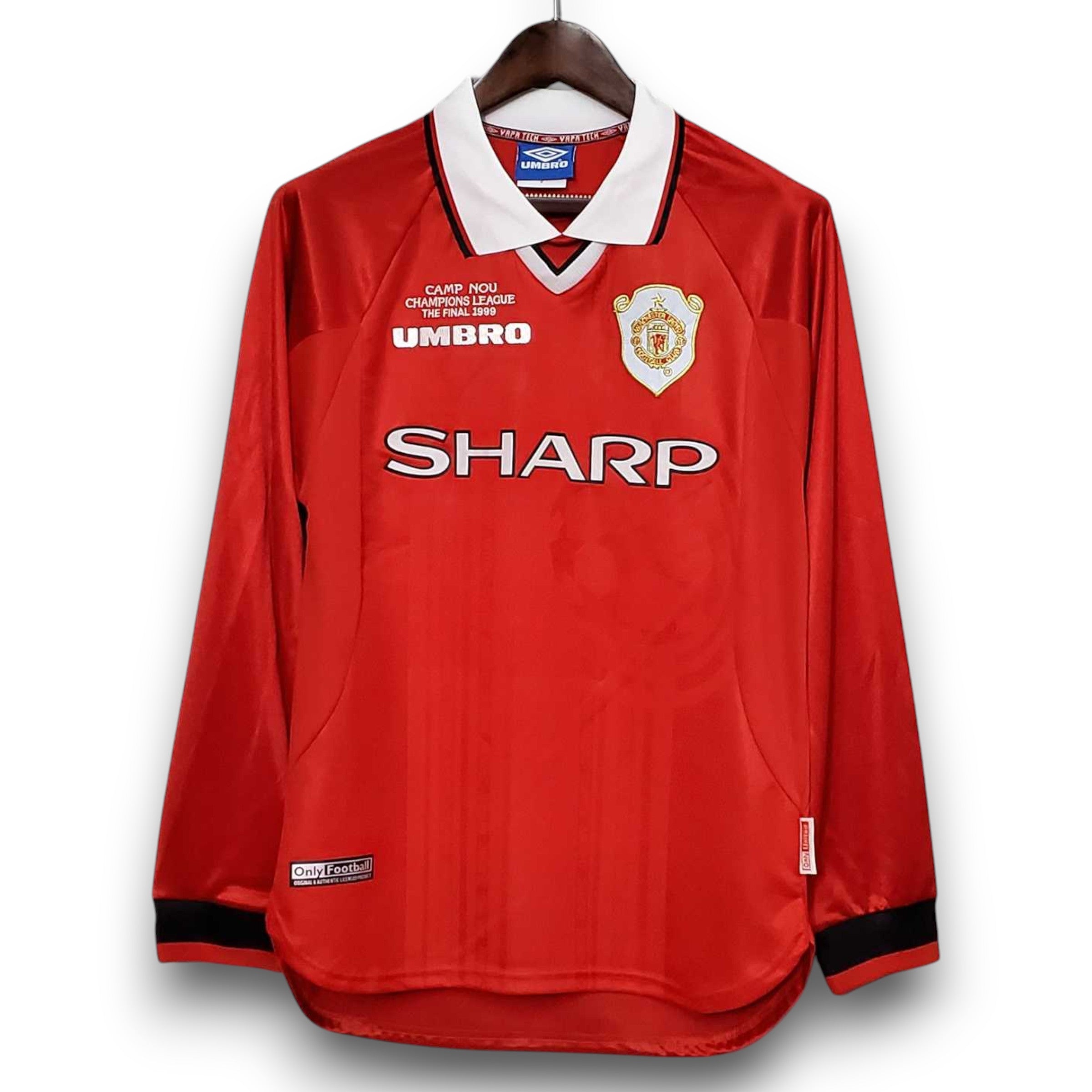 Camiseta Manchester United 1999-2000 Local Manga Larga - Final UCL para adulto