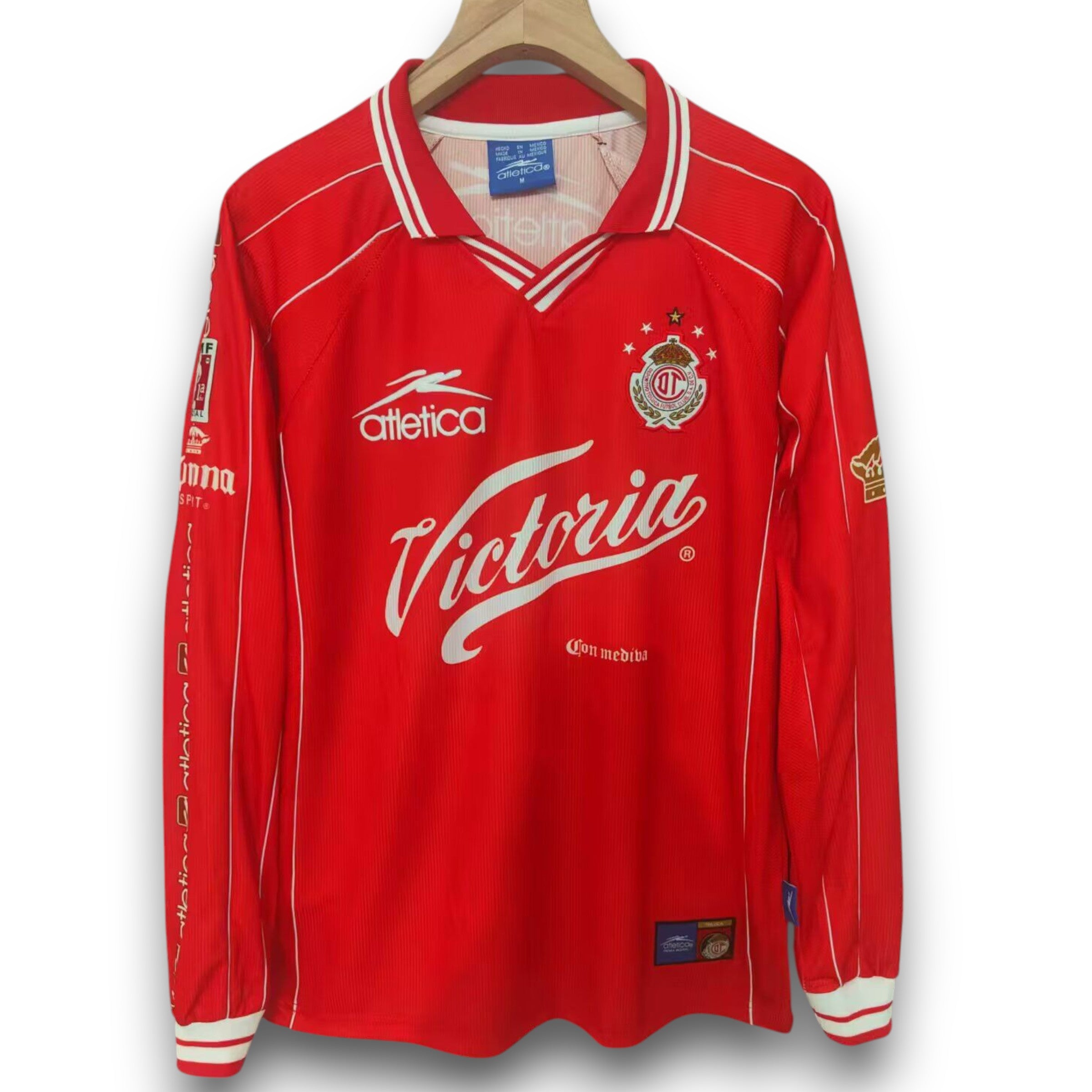 Camiseta Deportivo Toluca 1999-2000 Local Manga Larga para adulto