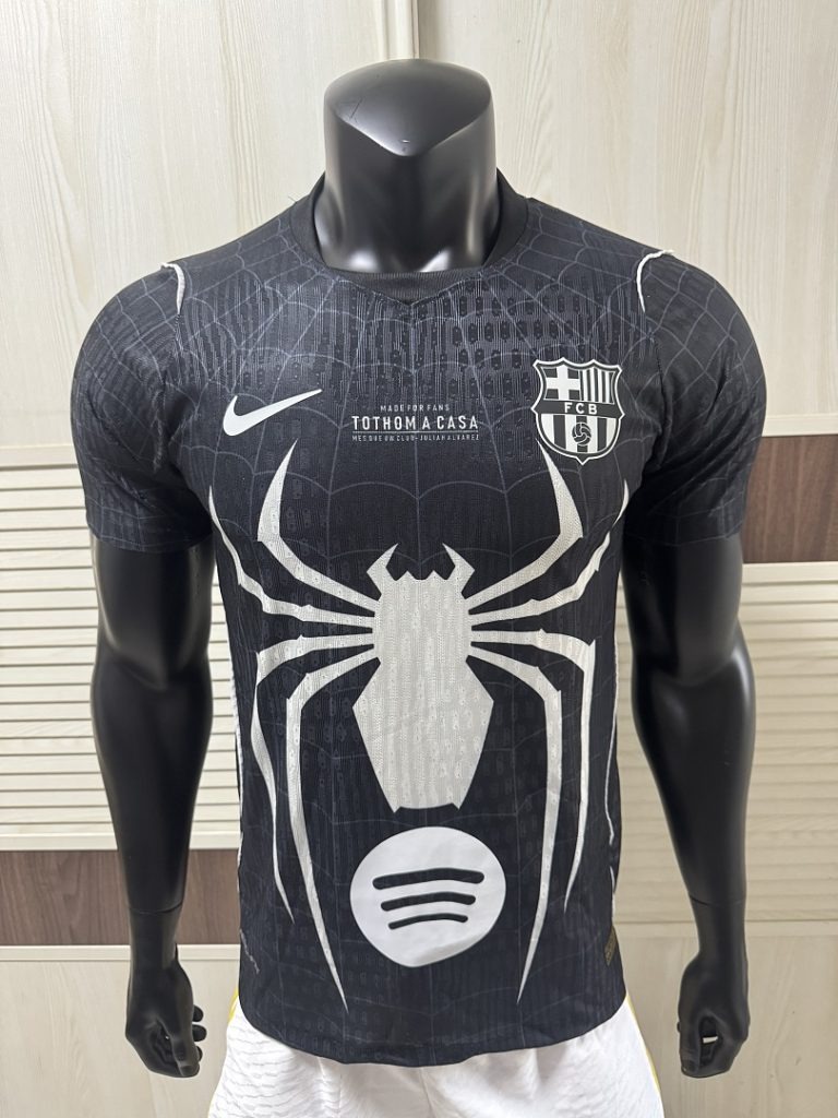 Camiseta FC Barcelona 2026-2027 Spiderman negro Edicion Especial Version jugador