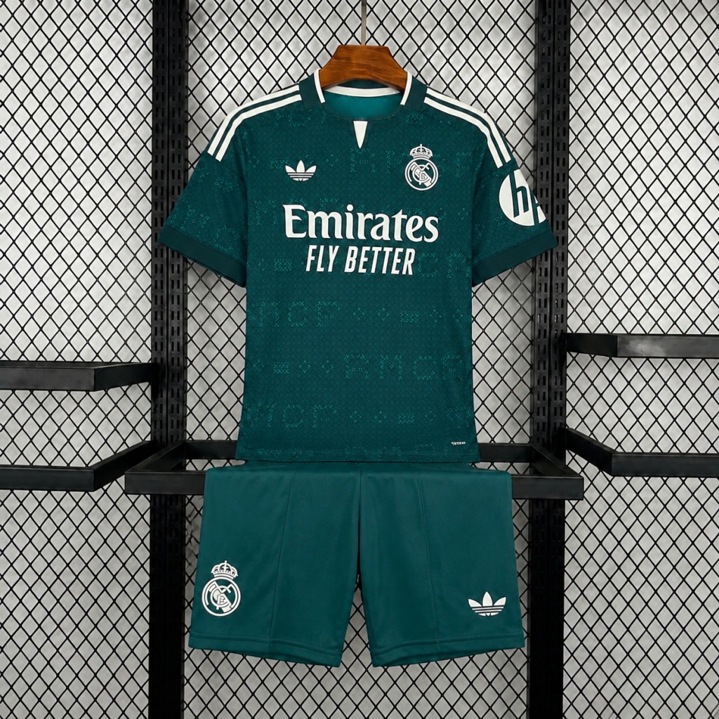 Conjunto Niño Real Madrid 2026-2027 verde Segunda Equipacion