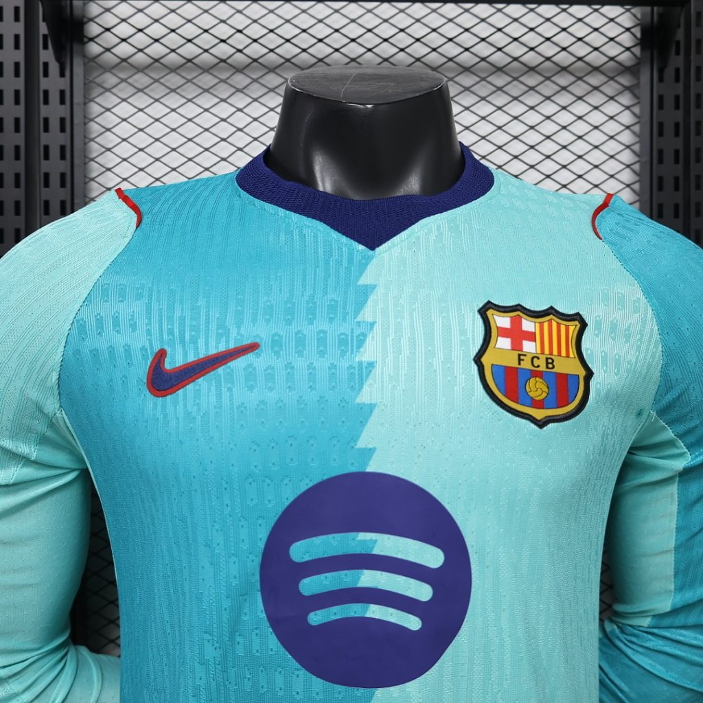 Camiseta Turquesa FC Barcelona 2026-2027 Manga Larga Tercera Equipacion Version Jugador - Imagen 3