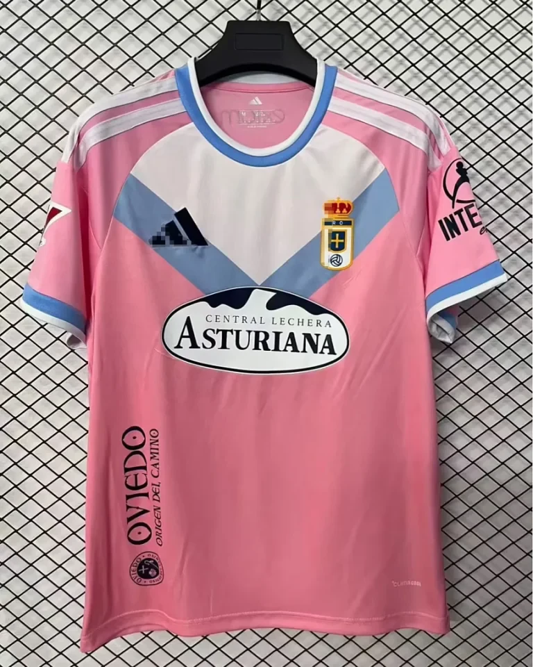 Camiseta Real Oviedo 2026-2027 rosa tercera equipacion version fan