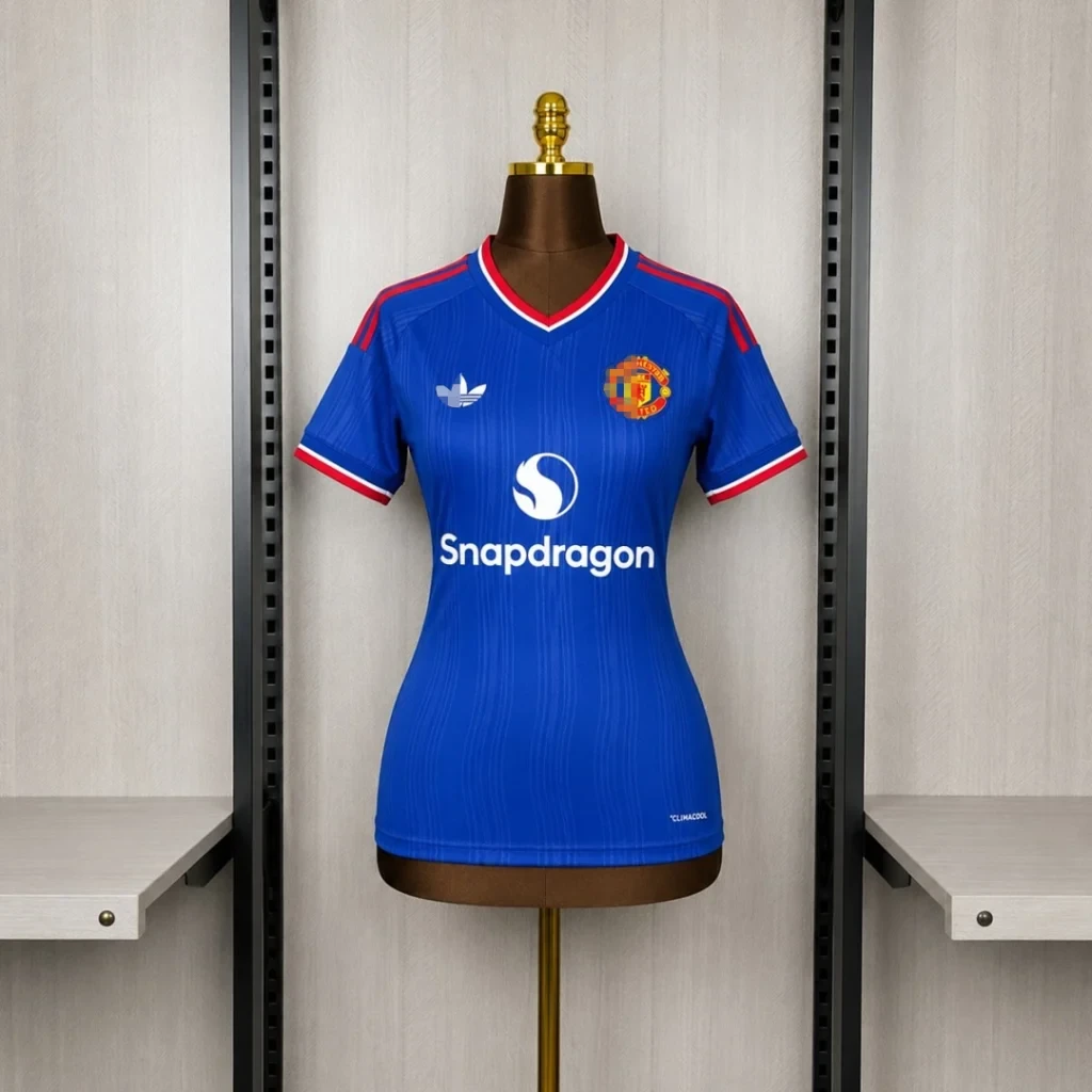 Camiseta mujer Manchester United 2026-2027 Azul Segunda Equipación Versión Fan