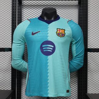 Camiseta Turquesa FC Barcelona 2026-2027 Manga Larga Tercera Equipacion Version Jugador