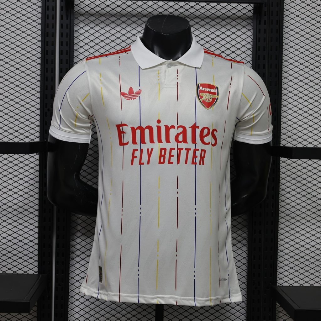 Camiseta Blanca Arsenal 2026-2027 Edicion Retro versión Jugador