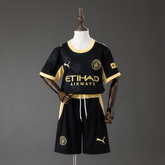 Conjunto Niño Manchester City 2026-2027 Negro Segunda Equipacion