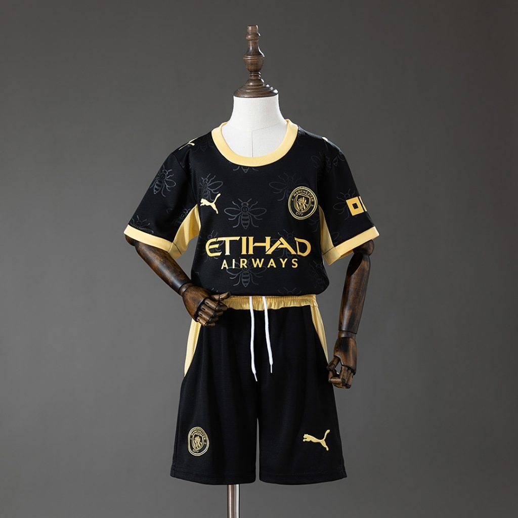 Conjunto Niño Manchester City 2026-2027 Negro Segunda Equipacion