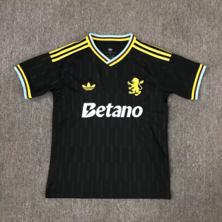 Camiseta Aston Villa Negro 2026-2027 Segunda Equipacion Version Fan