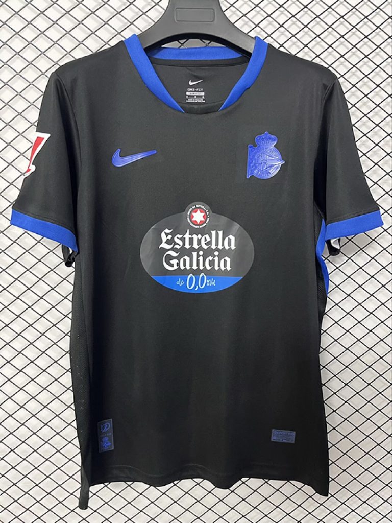 Camiseta Deportivo de la Coruna negra 2026-2027 segunda equipacion versión fan