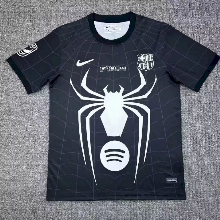 Camiseta FC Barcelona X Spiderman 2026-2027 negra edición especial versión fan
