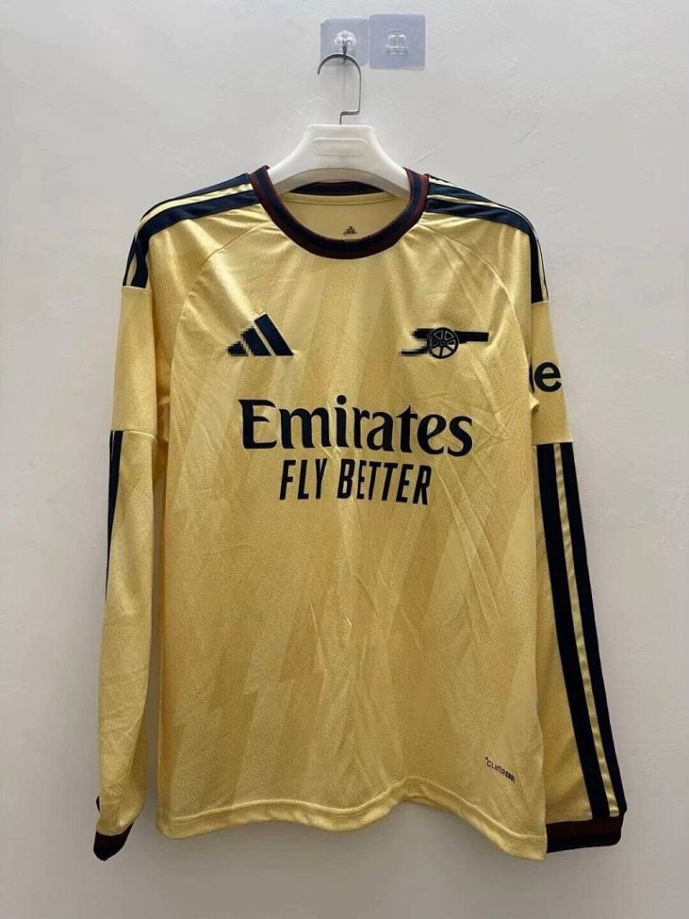 Camiseta Manga Larga Arsenal Dorada 2026-2027 Tercera Equipación Versión Fan
