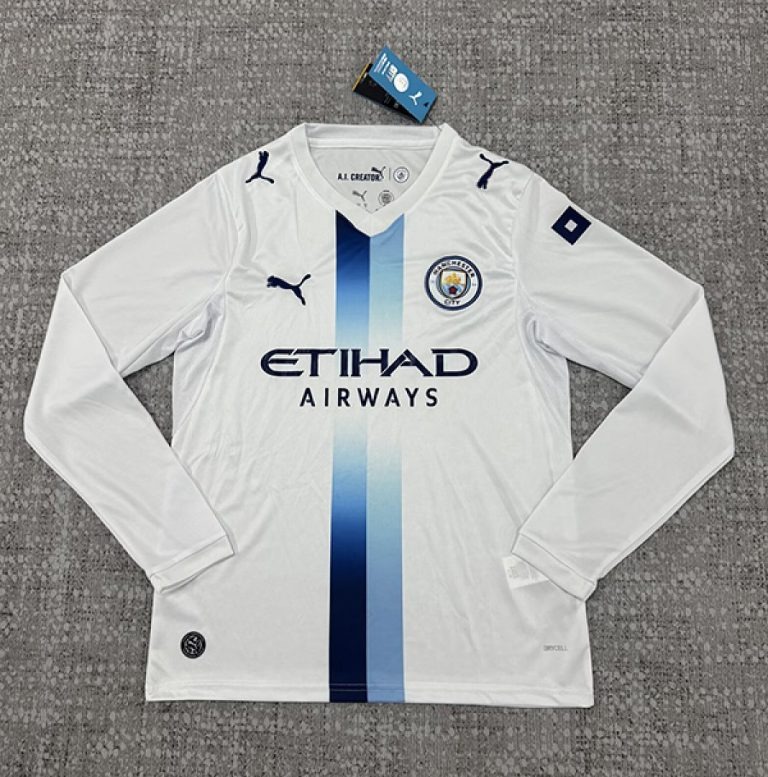Camiseta Manga Larga Blanca Manchester City 2026-2027 Tercera Equipacion Version Fan