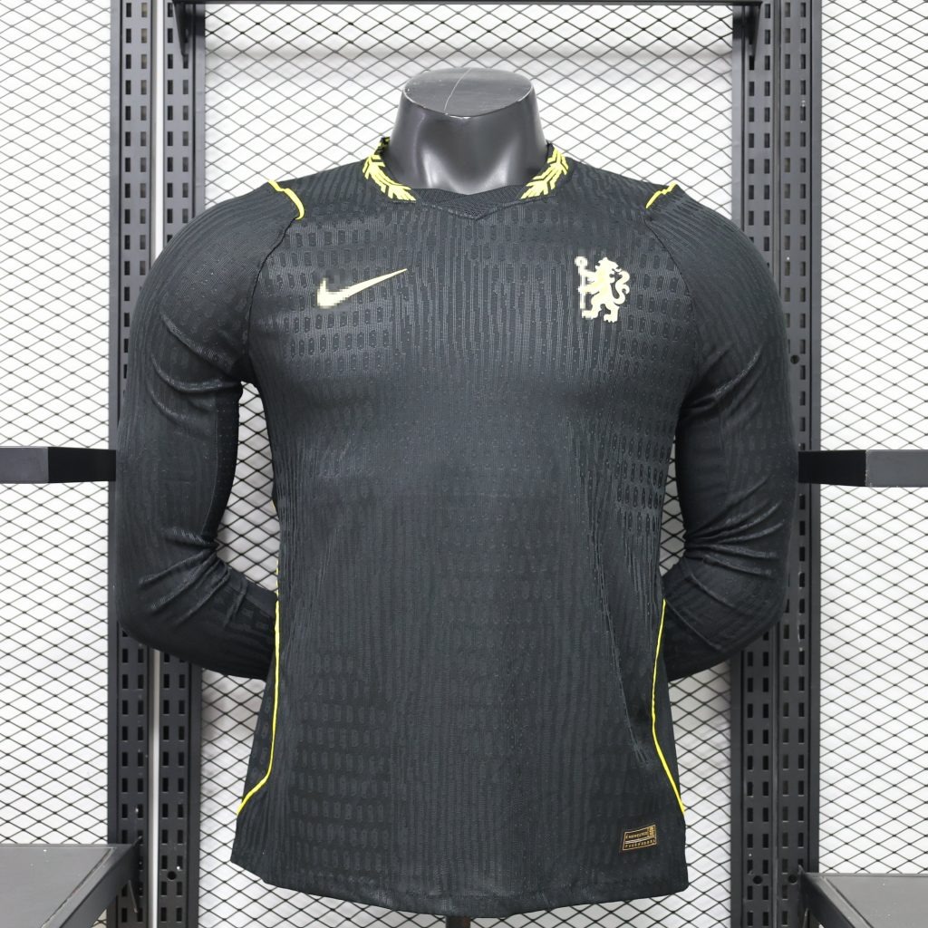 Camiseta Manga Larga Chelsea Negro 2026-2027 Segunda Equipacion Versión Jugador