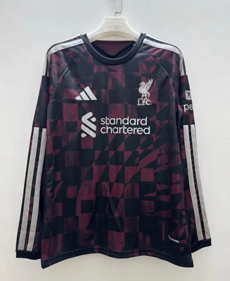 Camiseta Manga Larga Liverpool Negro 2026-2027 Tercera Equipacion Versión Fan
