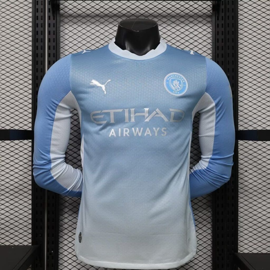 Camiseta Manga Larga Manchester City 2026-2027 Erling Haaland Primera Equipacion Versión Jugador