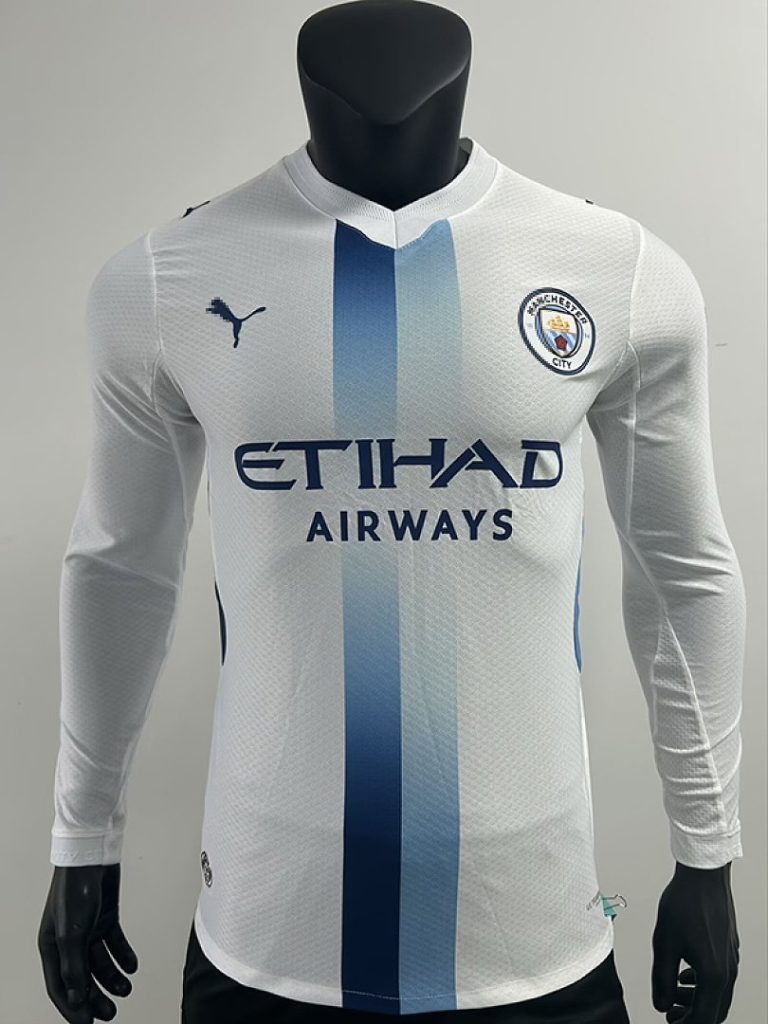 Camiseta Manga Larga Manchester City Blanca 2026-2027 Tercera Equipacion Version Jugador