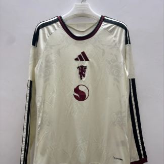 Camiseta Manga Larga Manchester United Blanco 2026-2027 Tercera Equipacion Versión Fan