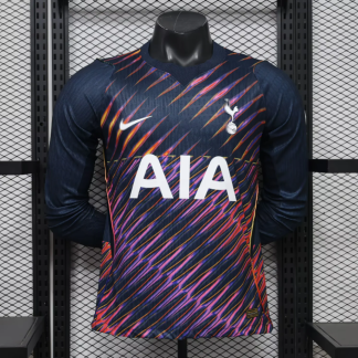 Camiseta Manga Larga Tottenham Azul 2026-2027 Segunda Equipacion Versión Jugador