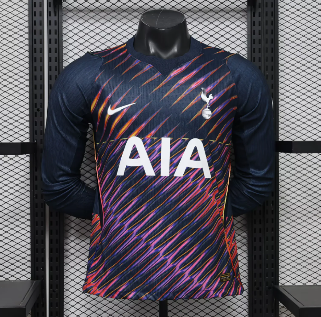 Camiseta Manga Larga Tottenham Azul 2026-2027 Segunda Equipacion Versión Jugador