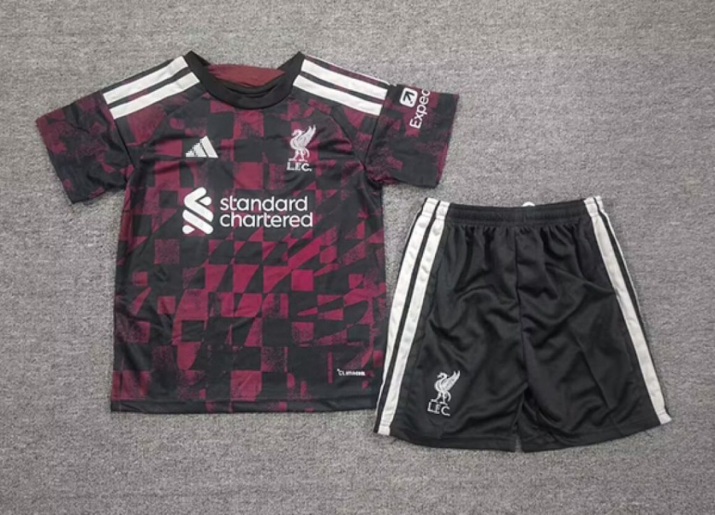 Conjunto Niño Liverpool Negro 2026-2027 Tercera Equipacion