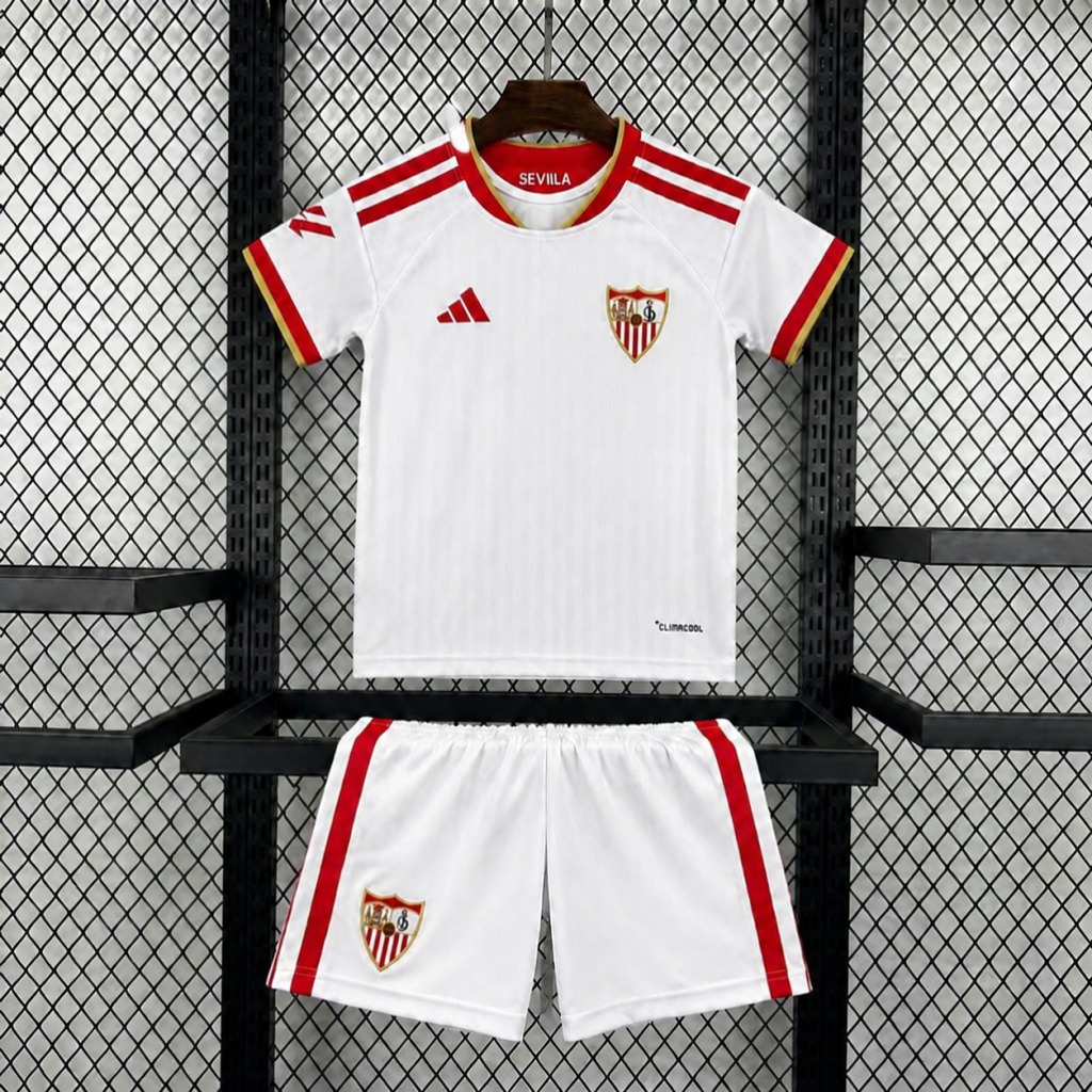 Conjunto niño blanco Sevilla 2026-2027 primera equipacion