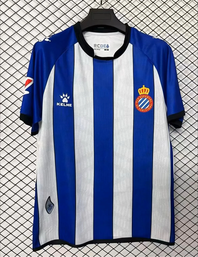 Nueva camiseta Espanyol azul/blanco 2026-2027 primera equipacion versión fan