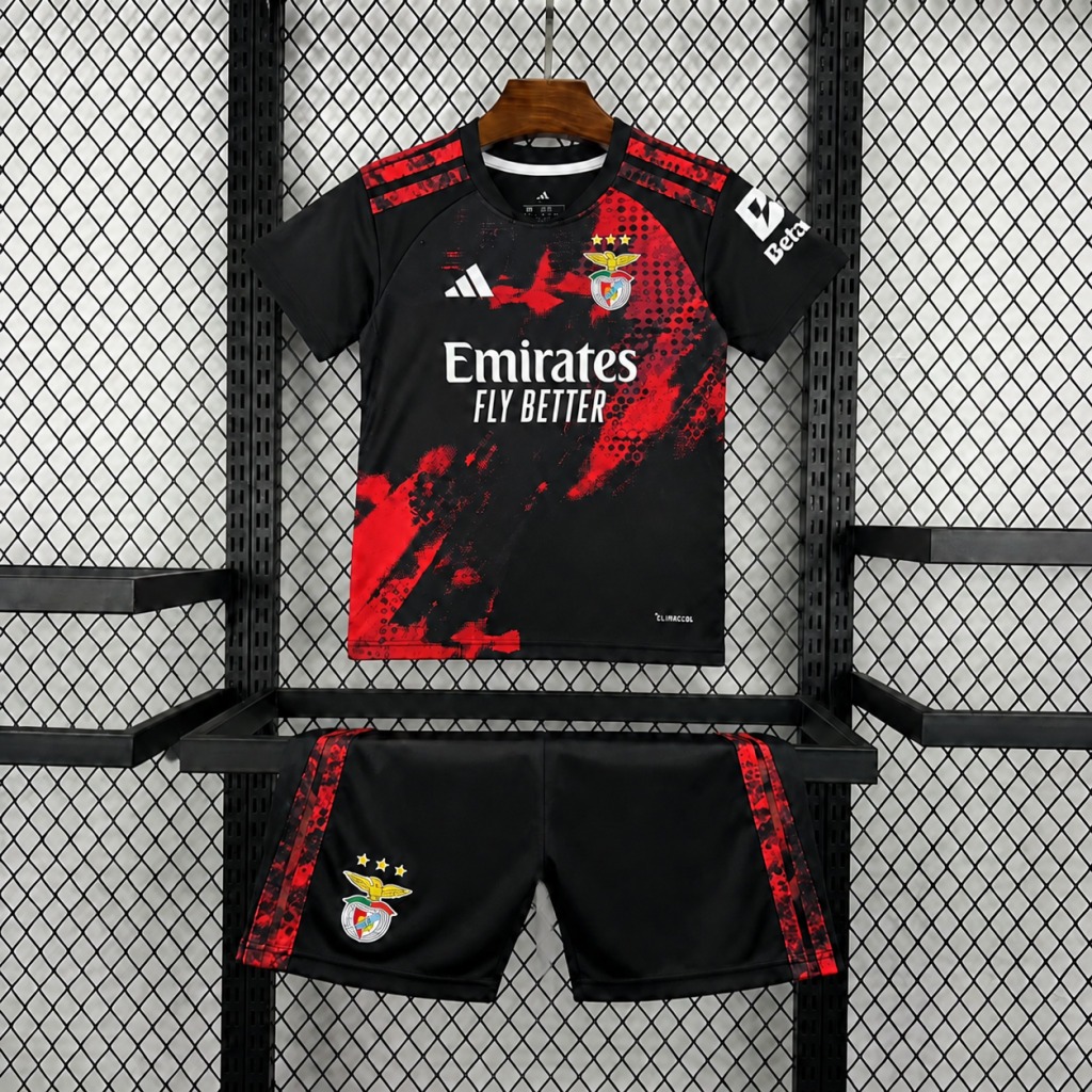 Conjunto Niño Benfica 2026-2027 Negro Tercera Equipacion