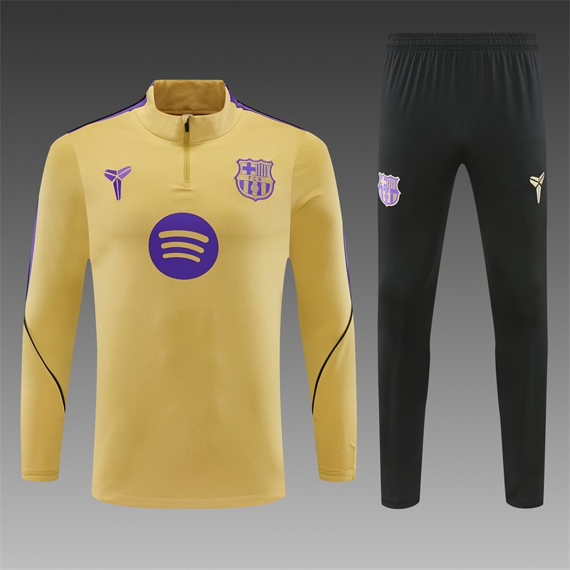 Conjunto chandal niño/adulto FC Barcelona 2026-2027 Dorado versión Fan