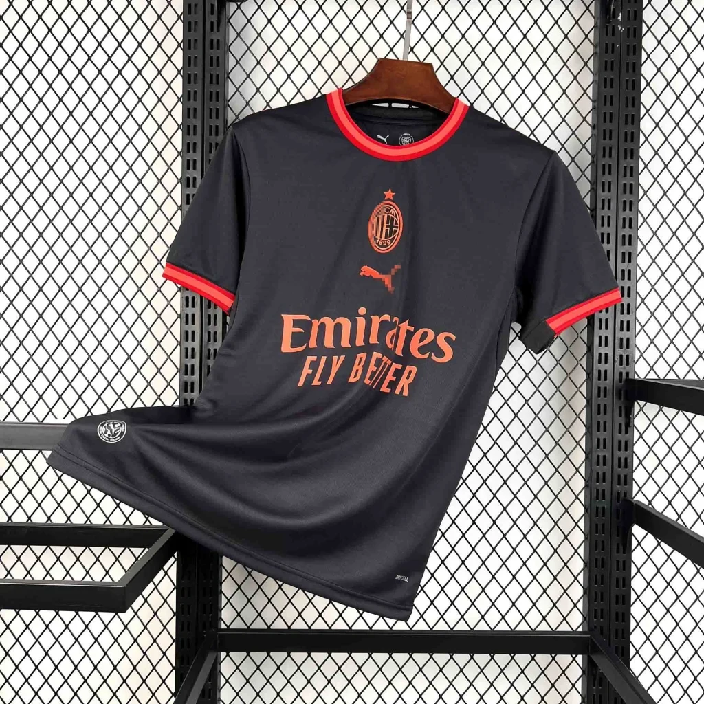 Camiseta negra AC Milan 2026-2027 tercera equipacion versión fan