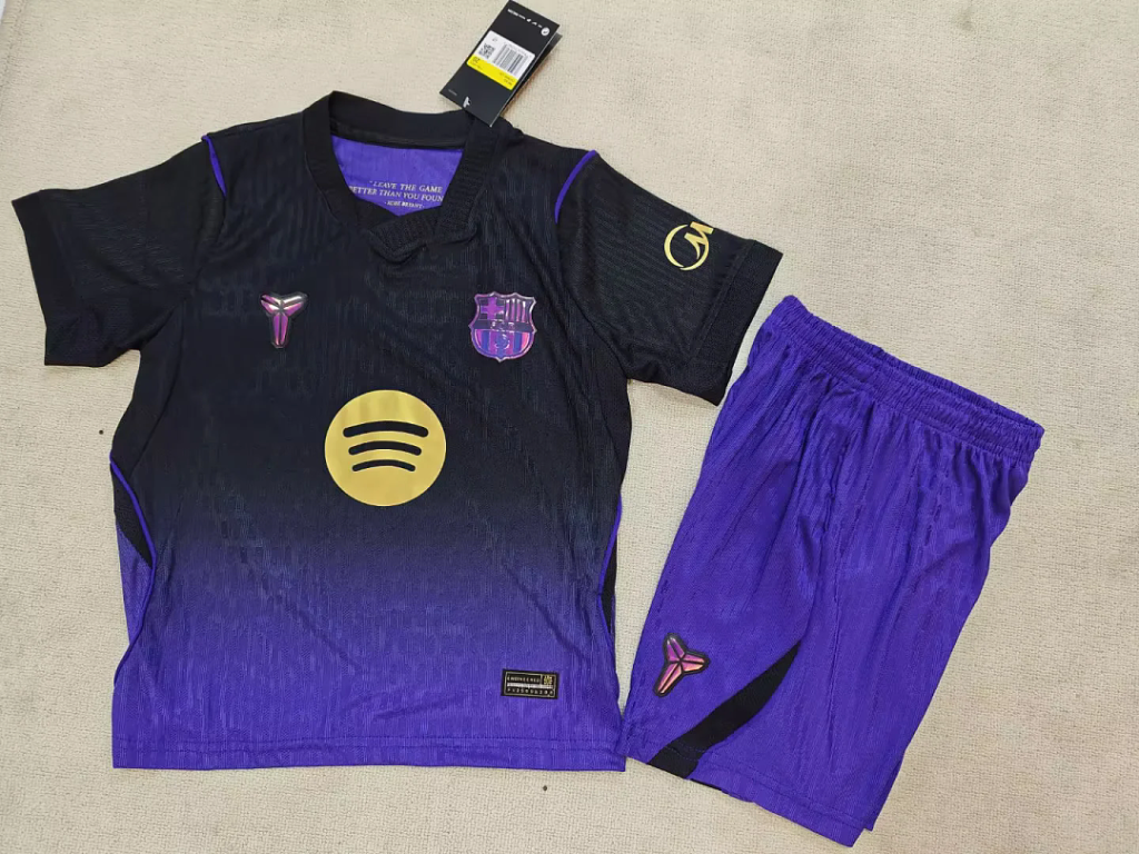Conjunto Niño FC Barcelona negro/morado 2026-2027 segunda equipacion