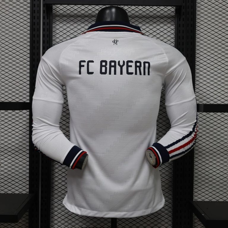 Camiseta Bayern Munich blanca 2026-2027 Manga Larga segunda equipacion versión jugador - Imagen 2