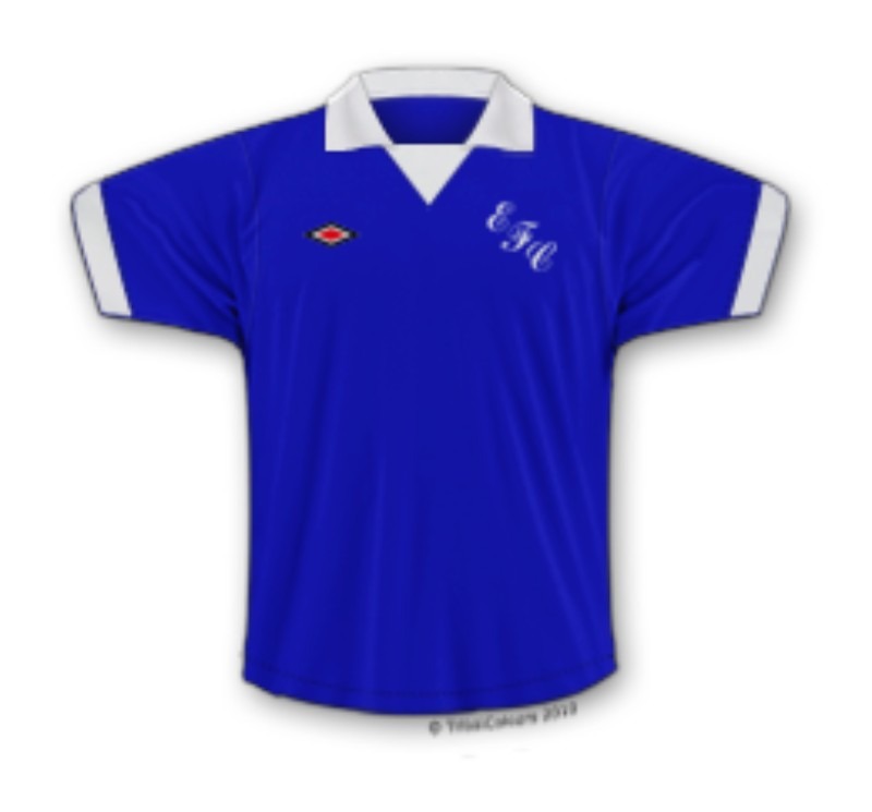 Primera equipación de Everton 75-76