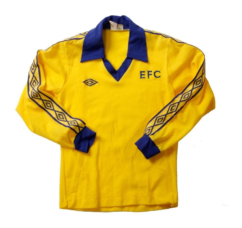Segunda equipación de Everton 77-78