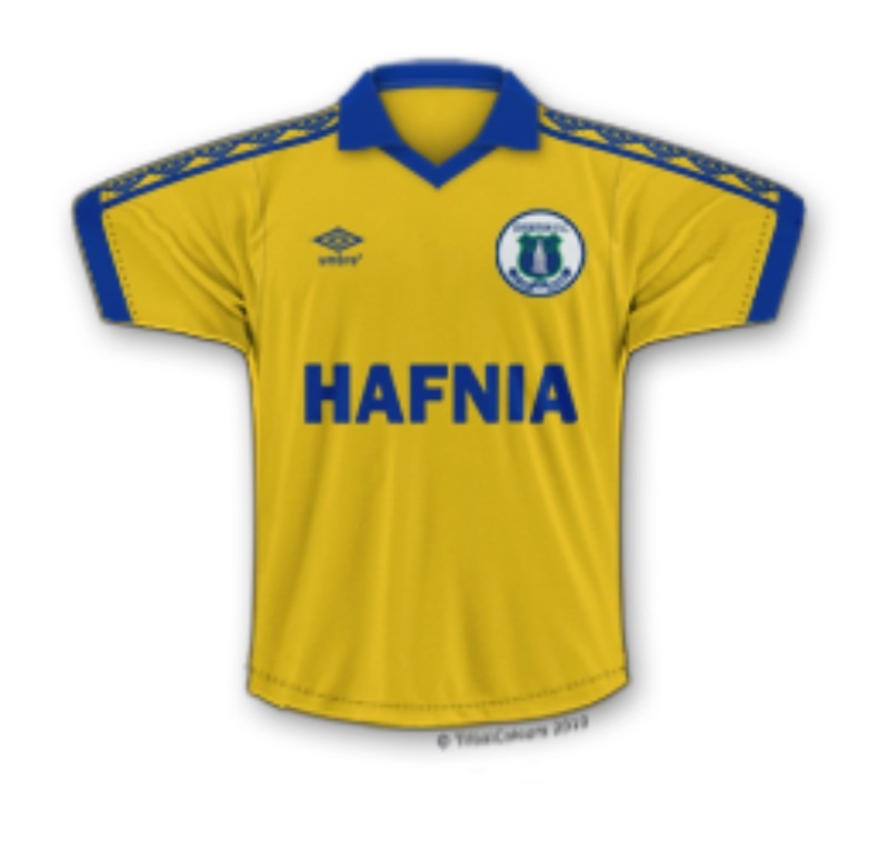 Segunda equipación de Everton 81-82