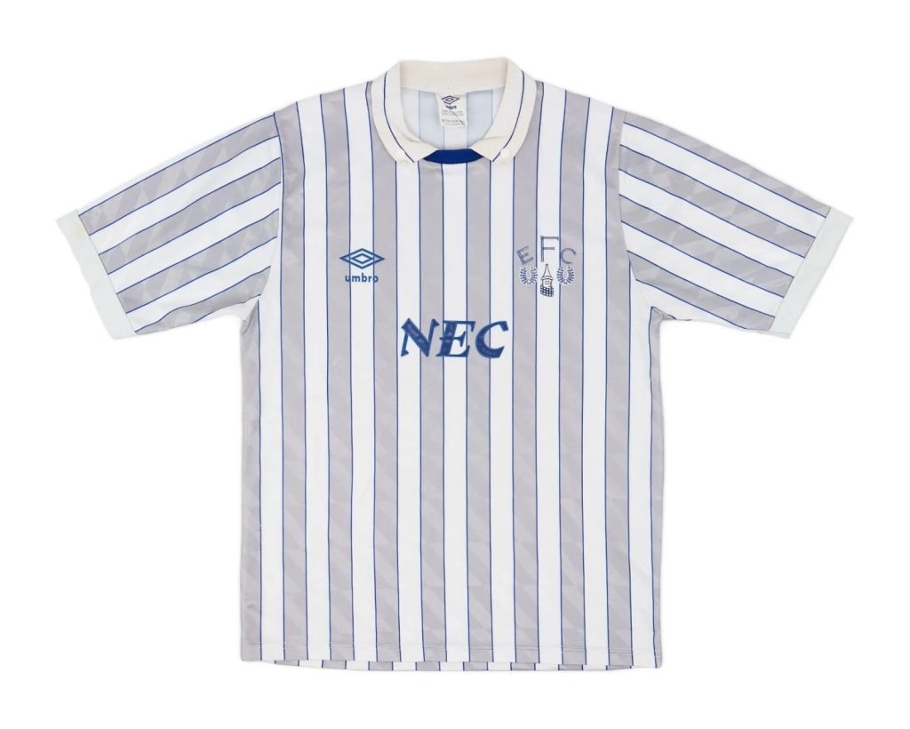 Segunda equipación de Everton 89-90