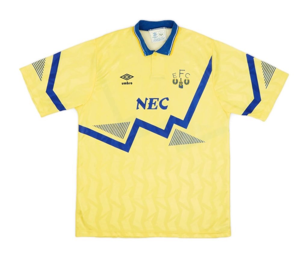 Segunda equipación de Everton 91-92