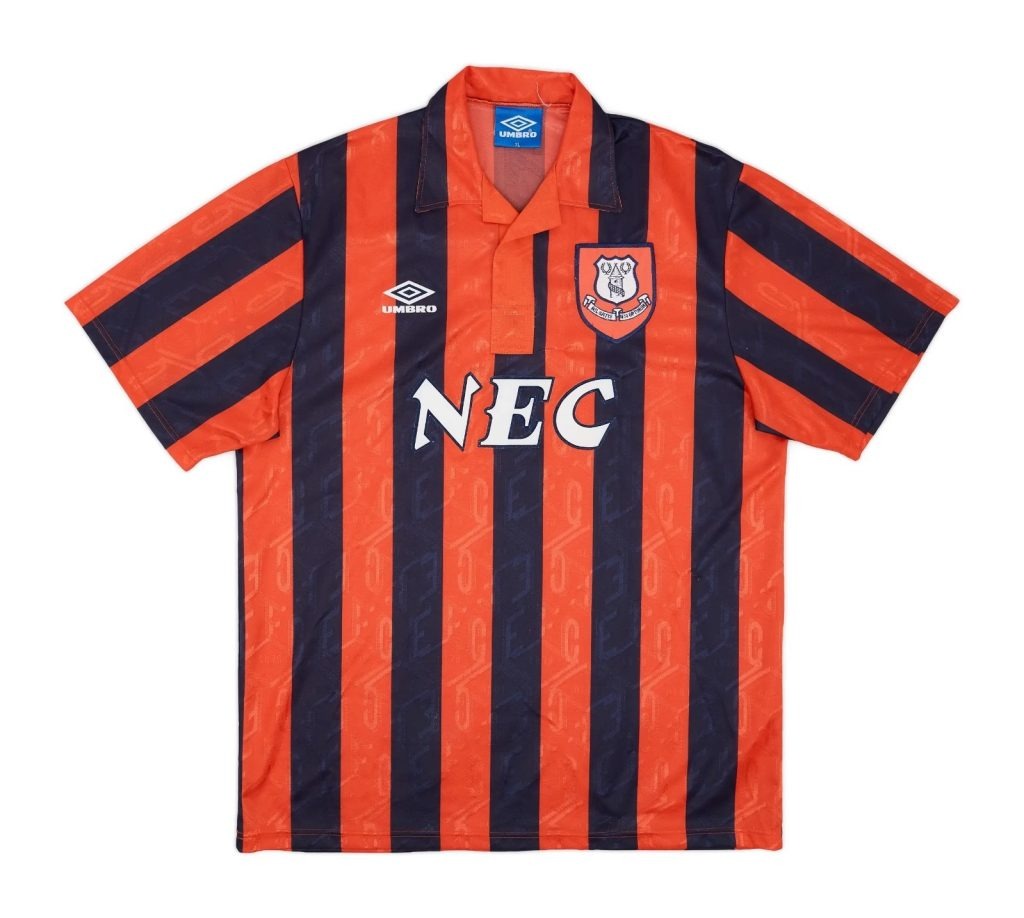 Segunda equipación de Everton 93-94