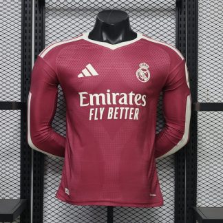 Camiseta Real Madrid rosa 2026-2027 Manga Larga Tercera Equipacion versión jugador
