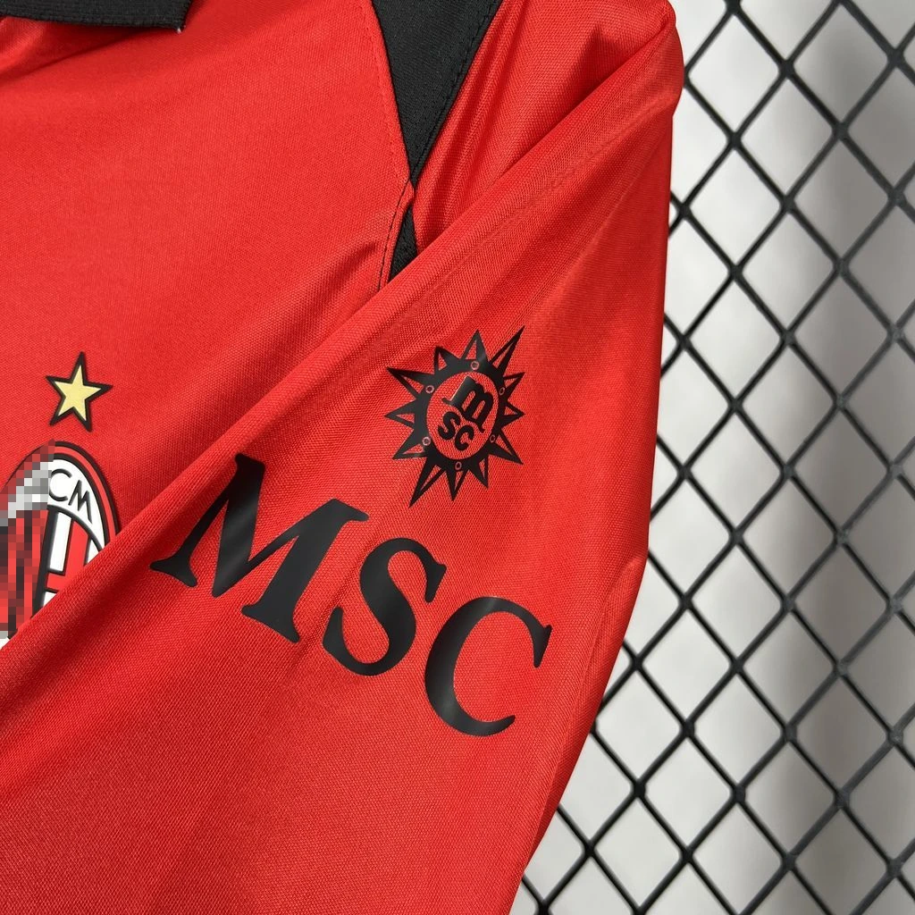 Camiseta AC Milan Naranja 2026-2027 Manga Larga Tercera Equipacion versión fan - Imagen 3
