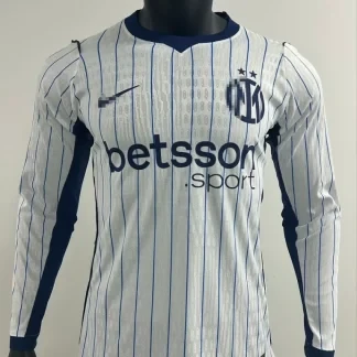 camiseta blanca Inter Milan 2026-2027 manga larga segunda equipacion versión jugador